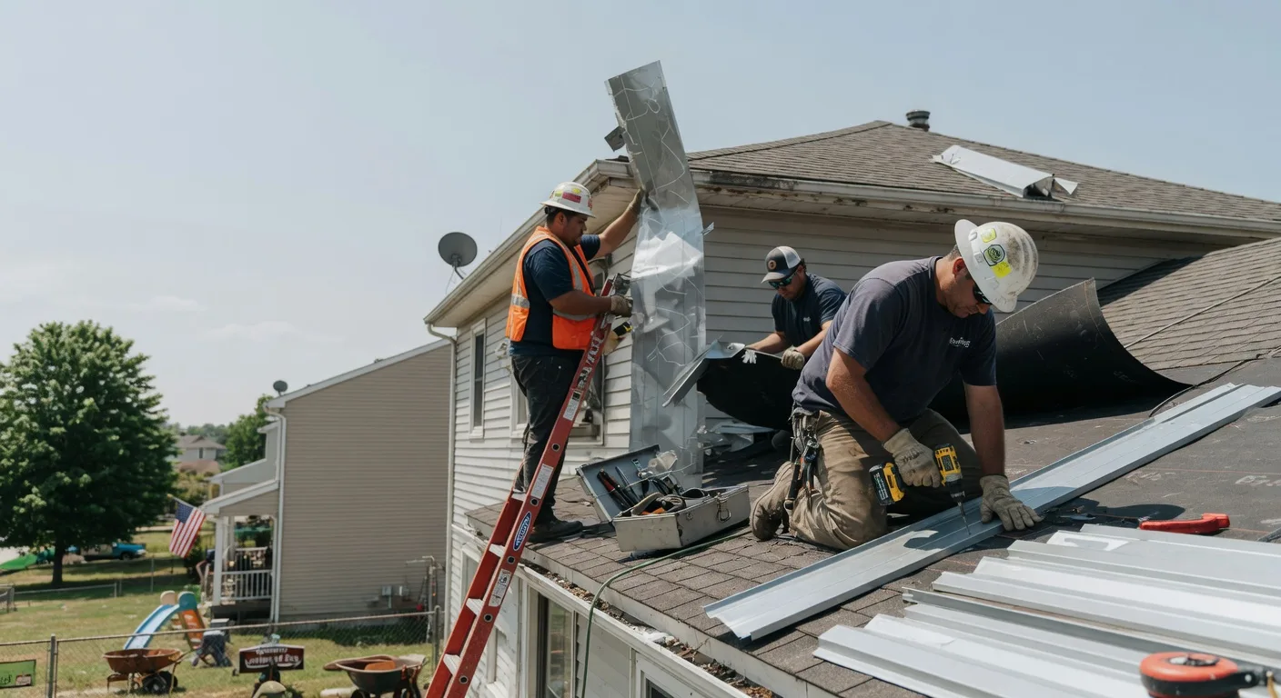 Storm Damage Metal Roof Repair in North Palm Springs, CA